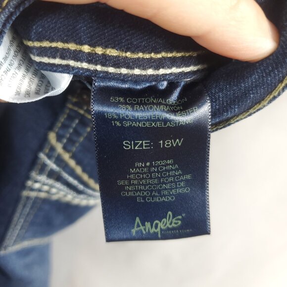 Angels Forever Young Womens Sz 18W Dark Blue Wash Skinny Jeans - Picture 5 of 12